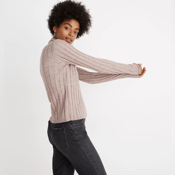 NWT Madewell Donegal Blush Evercrest Turtleneck Wool Blend Sweater Size Small - Picture 3 of 16